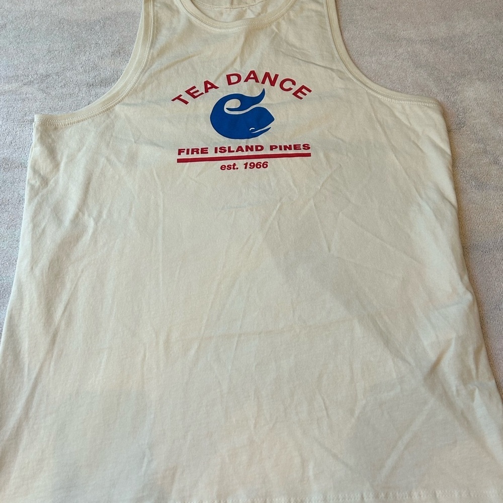 Coach Cream Tank Top with Red and Blue Print